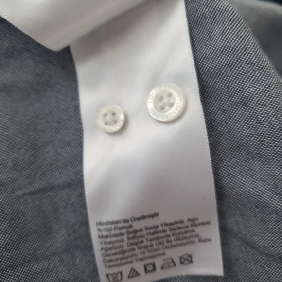 Timberland Button Down Shirt Oxford Blue Gray Long Sleeve Mens Large EUC - Picture 9 of 9